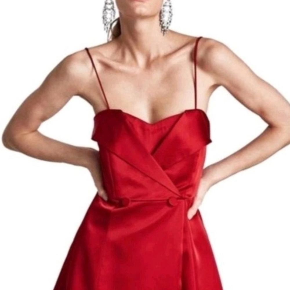 Zara Red Mini Dress with Removable Spaghetti Straps